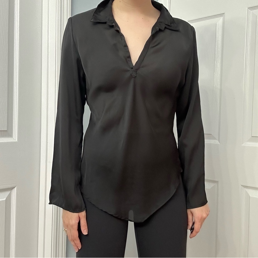 Vintage Shirt Blouse Black Flare Sleeve 90s Y2K Whimsigoth Fairy Size Medium
